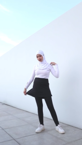 Hitjab - Legging Rok Slip On Sport Bawahan Olahraga Wanita Tennis Padel Yoga Dance Gym Padel 3-0060