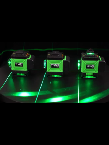 เครื่องวัดระดับเลเซอร์แบบ 4D 8/12/16 แสงสีเขียว ทนทานนาน 30 ปี พร้อมจอแสดงผล และอุปกรณ์เสริมครบชุด