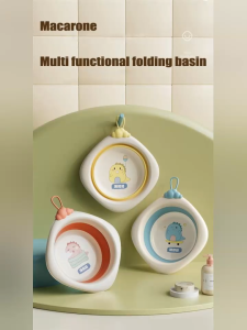 Portable folding basin Basin for baby bath Foldable Multi-functional Round Basin Foldable Silicone Bucket Bowl for Travel