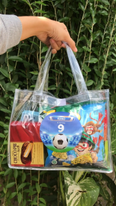 (20x25x10) TAS CUSTOM Stiker Ready Stock Ulang Tahun Bening Transparan Goodiebag Souvenir Ultah Anak