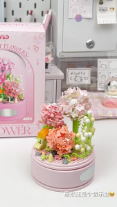 Flower Building Toys with Music Box - Sunflower Rose DIY Blocks for Girls Gifts on Christmas/Birthday