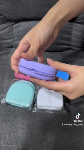 กล่องรีเทนเนอร์ กล่องใส่กล่องใส่ฟันปลอม แบบพกพา สีดำ