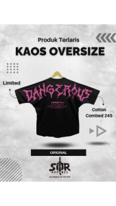 SMR APPAREL Baju kaos oversize Tshirt Oversize cotton combed 24s Pria & Wanita - Dangerous Pink