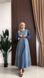 BEST SELLER Zalifa Dress Crinkle mix Brukat Dress Muslim Pesta Terbaru Gamis Kondangan Wanita