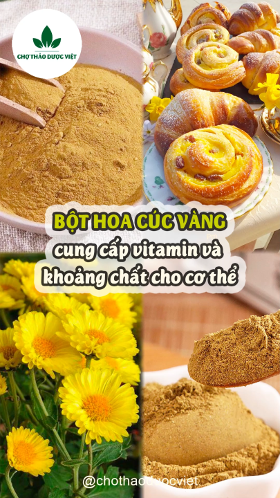 Bột hoa cúc vàng nguyên chất 100g (An thần, giảm căng thẳng, thanh lọc cơ thể) - Chợ Thảo Dược Việt