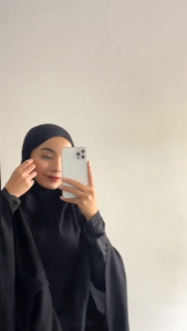 Restu Ibu Mukena Traveling Dewasa Mini Pouch 2 in 1 Resleting Di Dagu Naima Series Polos Katun Premium Jumbo Simpel Bahan Adem