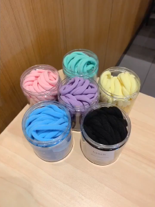 BF-C1109 Set Ikat Rambut Wanita Dewasa Anak Isi 50pcs Free Box Bahan Karet Elastis / Kunciran Donat