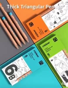 [SG STOCK] Mideer Wooden Thick Triangular Pencils for Children Kids School Stationary Triangular Pencil Triangle Crayons - Lazada