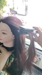 Lược kẹp duỗi kéo ép tóc cán nhựa cán gỗ lông 2 mặt cố định.