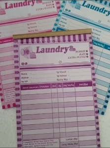 Nota Loundry 2 Ply & 1 Ply 1/4 Folio Terlaris - Siap Kirim