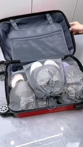 Combo 10 Túi Đựng Giày Dép Du Lịch Thể Thao Đá Bóng Có Dây Rút Chống Bụi Bẩn Tiện Lợi Bỏ Vali Tiện Lợi