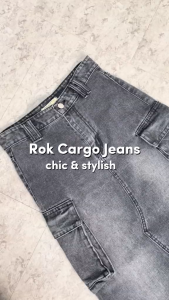 Onetta - MARGO Skirt - Rok Cargo Jeans Panjang Wanita Hijab Friendly