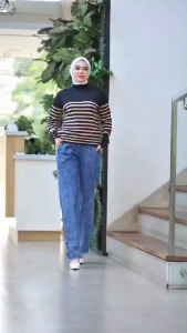 Rancak Set by Sister Diva Setelan Atasan Rajut dan Celana Jeans Wash Oz