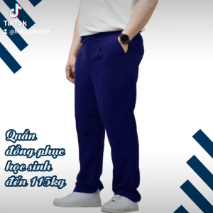 Quần đồng phục học sinh cấp 2 3 có BIG SIZE 110kg quần tây nam xanh đen cao cấp - NH BIG SIZE SHOP