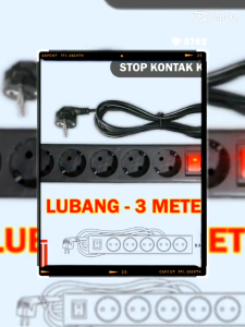 Black Series Stop Kontak Kabel 2/3/4/5 Lubang 3Meter SNI - Stop Kontak Hitam - SYS