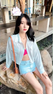 TW20932 เสื้อครอป ซาร่า กระเป๋าคู่ ..