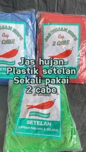 Jas Hujan Plastik Setelan Sekali Pakai - Jas Ujan Plastik Murah Raincoat Stelan