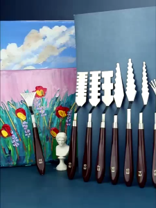 9PCS Palette Knife Palette Pisau Spatula Lukis Painting Knife Pisau Palet Pisau Lukis Art Tool Paint Chef
