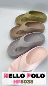 รองเท้าแตะ Hello Polo รองเท้าแตะหูหนีบ ยาง EVA เหมาะทุกฤดู ส้นสูง 4 CM. รุ่น HP8038 เรียบง่าย