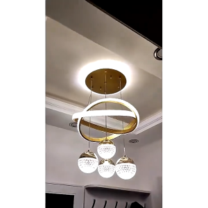 lampu gantung kristal minimalis mewah Lampu Gantung Ruang Tamu Lampu Gantung Dekoratif 3 warna LED