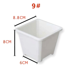 Chậu nhựa đen mini vuông cứng trồng xương rồng sen đá