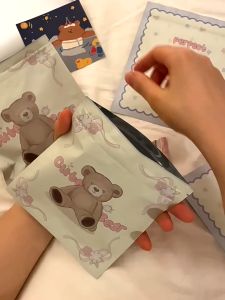 BabyShop-C1151 Plastik Ziplock Cute Bear Tempat Penyimpanan Aksesoris Serbaguna / Plastik Souvenir