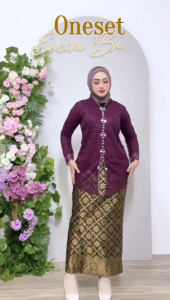Kebaya modern wanita 2025 Modis / Encim brokat Payet mewah bawahan rok Songket yang elegan/ Kebaya Wisuda pesta kondangan- Atasan kebaya-Songket