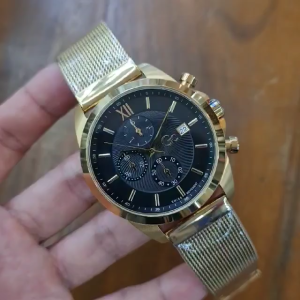 [Promo] Jam Tangan Pria GC / Guess Collection Y27008G2MF Executive Chronograph Gold Tone Mesh Steel Original Garansi 2 Tahun [✔COD][100% Authentic]