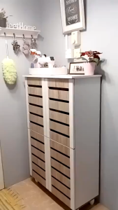 EURAKE Dustproof Shoe Cabinet Furniture Breathable Shoe Cabinet Shoe Storage Rack Entrance Cabinet