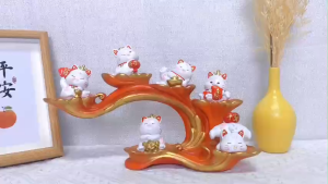 TRỌN BỘ ĐẾ ĐỠ VÀ 6 MÈO THẦN TÀI BÌNH AN VUI VẺ