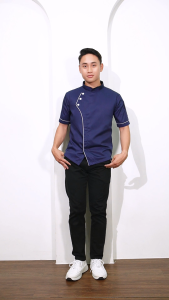 Bajui Chef Baju Koki Chef Jacket Seragam kerja Pria Wanita Lengan Pendek Bahan Drill Model Style