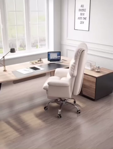 L&Q Ergonomic High-Back Office Chair with Adjustable Height High-Density Sponge Cushion and Flip Foot for Comfortable Work