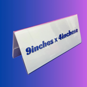 Clear Acrylic TENT style stand [9inches x 4inches] 1pc Table Sign Holder A-style / Double sided display