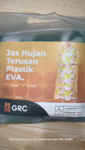 Jas Hujan Eva Terusan Dewasa TC86 Travel Raincoat Dress Korea Style Shark Lemon Army Buah Fruit