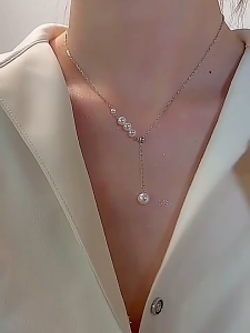 Bilibala Mart S925 Sterling Silver Elegant Fashion Necklace For Women - Shell Pearls / Anniversary Gift / Birthday Gift / Women Accessories