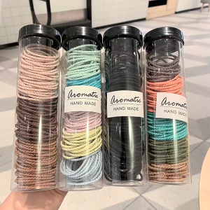 Hộp 100 dây cột tóc xoắn cao su phong cách Hàn Quốc (D1)