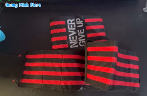 [TGT]Đai quấn hổ trợ cổ tay tập gym tập thể hình nâng đẩy tạ có móc Never give up