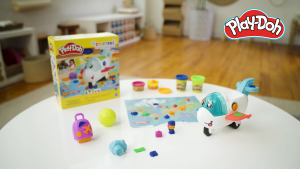 Play-Doh Airplane Explorer Starter Set Preschool Toys for 3 Year Old Girls & Boys & Up with Jet World Map Playmat 3 Accessories & 4 Modeling Compound Colors
