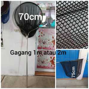 Serokan Seser Ikan Lele Ikan Koi Stenlis  Super Kuat Gagang Panjang 1m dan 2m bisa Teleskopic