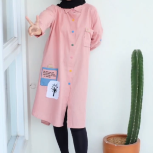 Tunik Wanita Kekinian HELLO TUNIK Bahan Linen Rami Mix