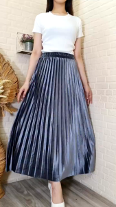 ROK PLISKET VELVET BELUDRU PANJANG PREMIUM GLOSSY WANITA DEWASA