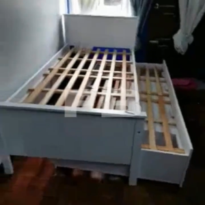 Single/ Super Single Wooden Bed with Pull Out + Drawers