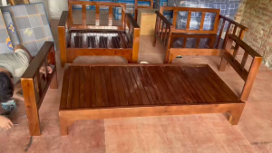 [1.5m x2m ]Giường sofa đa năng gấp gọn Giường Gấp Gọn Cho Trẻ  Giường kéo gấp gọn - giường sofa gỗ hai trong một