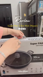 BOLDe Super Pan 2 Ear Wok (Wajan) 30cm + Lid - Dark Knight