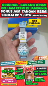 JAM TANGAN Q Q WANITA ORIGINAL QnQ VS49 J006Y Q&Q VS49J006Y Women NG - Biru - Rubber - Jam dunia JD18 # Jam Tangan Wanita Jam Tangan Cewek Jam Tangan Anti Air + JAM TANGAN QQ VS49 006Y JAM TANGAN QnQ VS49 J006Y JAM TANGAN Q&Q VS49J006Y S003