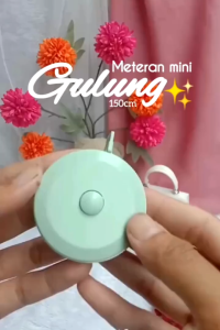 Meteran Gulung Mini Kecil Roll Otomatis Alat Ukur Kain Baju Badan Ukuran 1.5M | Source