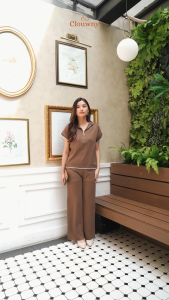 Clouwny Nigel Knit Set Setelan Celana Panjang Wanita Korean Look