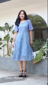 Dress Brokat Wanita Lengan Pendek / Kebaya Pendek Keluarga / Kebaya Pesta Natal dan Tahun Baru