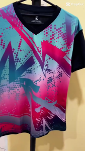 SUPER TEAM baju Olahraga Wanita Motif Abstract-01 - Jersey Voli Senam Lari Zumba Badminton