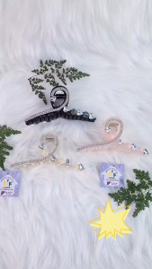 Kẹp càng cua cào tóc gắp tóc chéo thạch trong đính đá tim pha lê cỡ lớn 13 cm sang trọng - thương hiệu Vợ Chồng Tôi